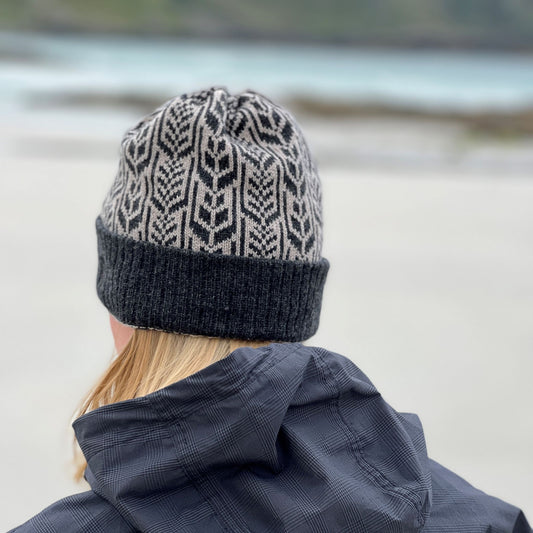 Our beanies are hand loomed in Scotland from 100% pure merino lambs wool. Merino wool has amazing natural properties including being biodegradable, super soft, warm and breathable.
