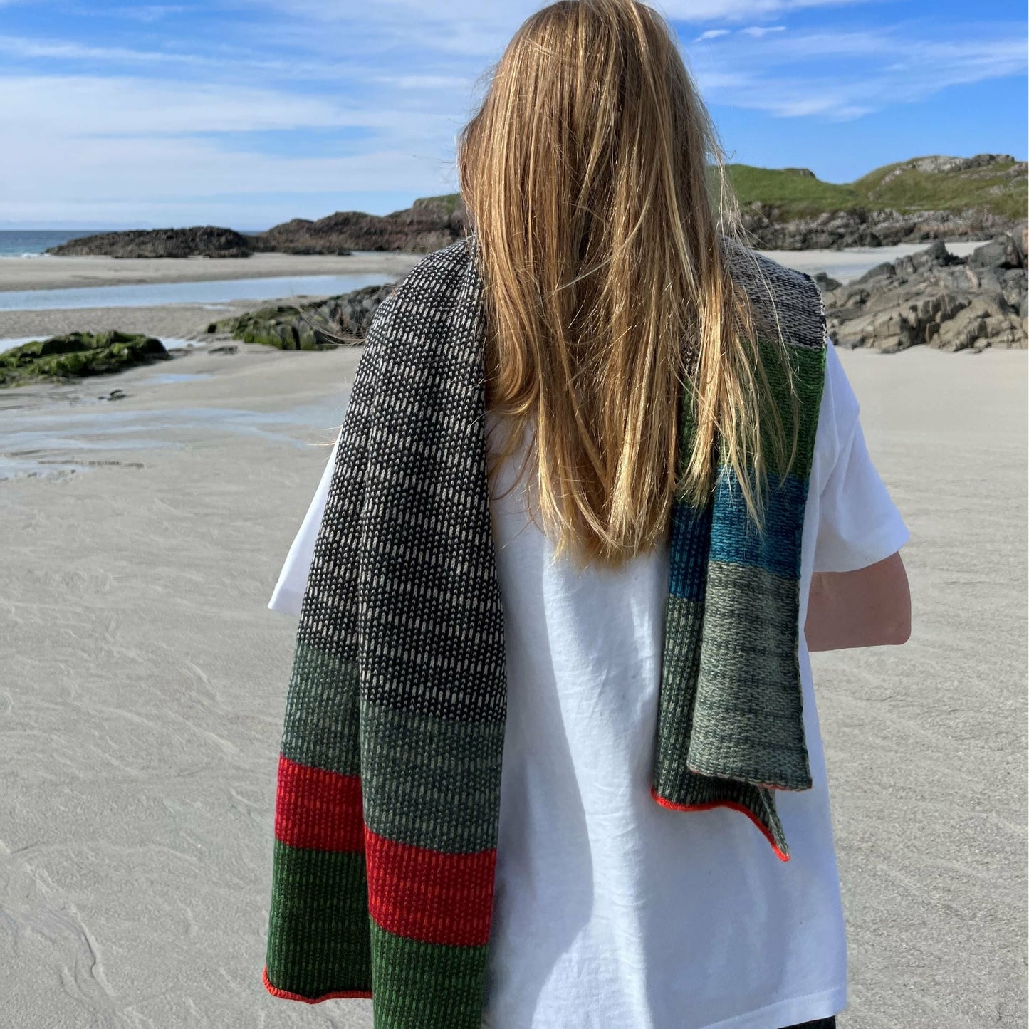 Wide and long, this pure Merino lambs wool wrap is so cosy and soft, it is perfect for long cool evenings. in the garden, by the sea or at the campfire.